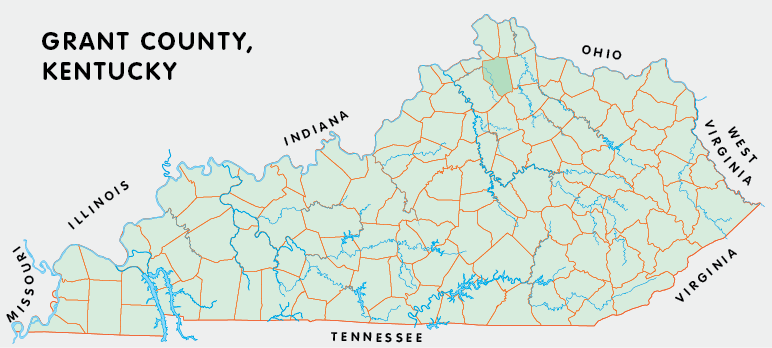 Grant County Kentucky Map Grant County, Kentucky - Kentucky Atlas And Gazetteer
