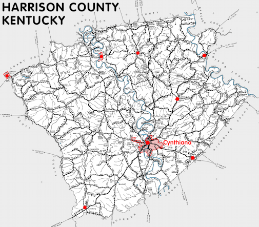 Harrison County Ky Map Harrison County, Kentucky - Kentucky Atlas And Gazetteer