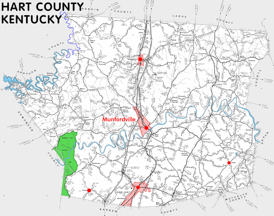 Hart County Ky Map Hart County, Kentucky - Kentucky Atlas And Gazetteer