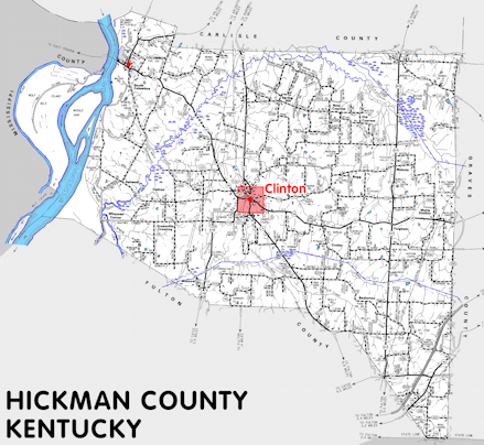 Map of Hickman County, Kentucky