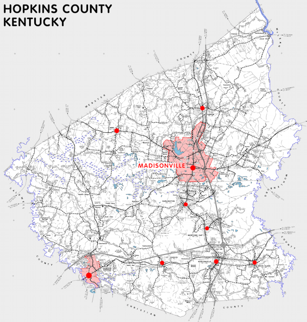Hopkins County Ky Map Hopkins County, Kentucky   Kentucky Atlas and Gazetteer