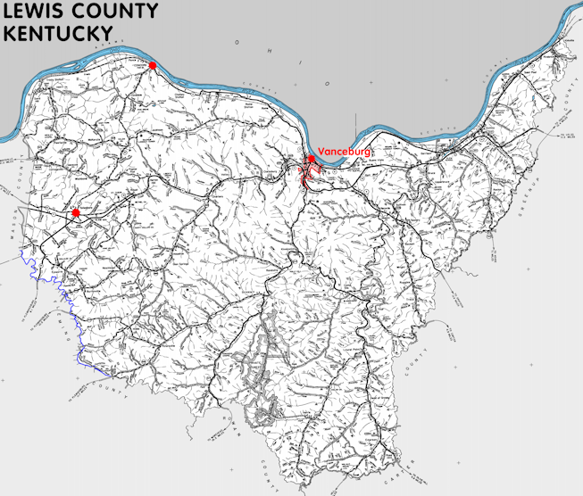 Map of Lewis County, Kentucky
