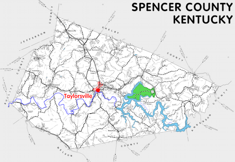Map of Spencer County, Kentucky