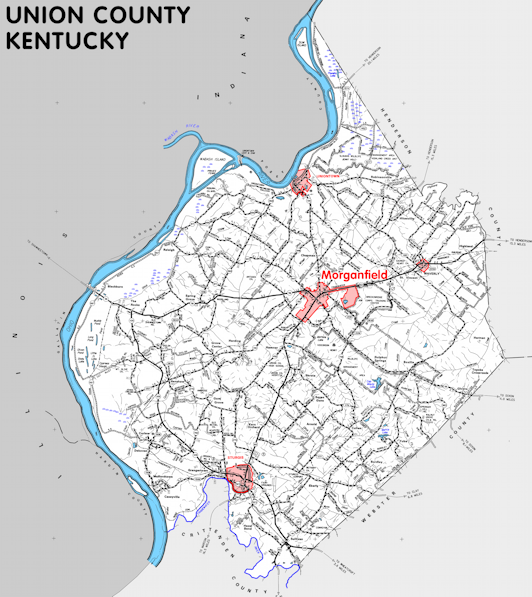 Union County Ky Map Union County, Kentucky   Kentucky Atlas and Gazetteer