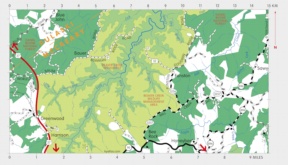 Map of Beaver Creek Wilderness