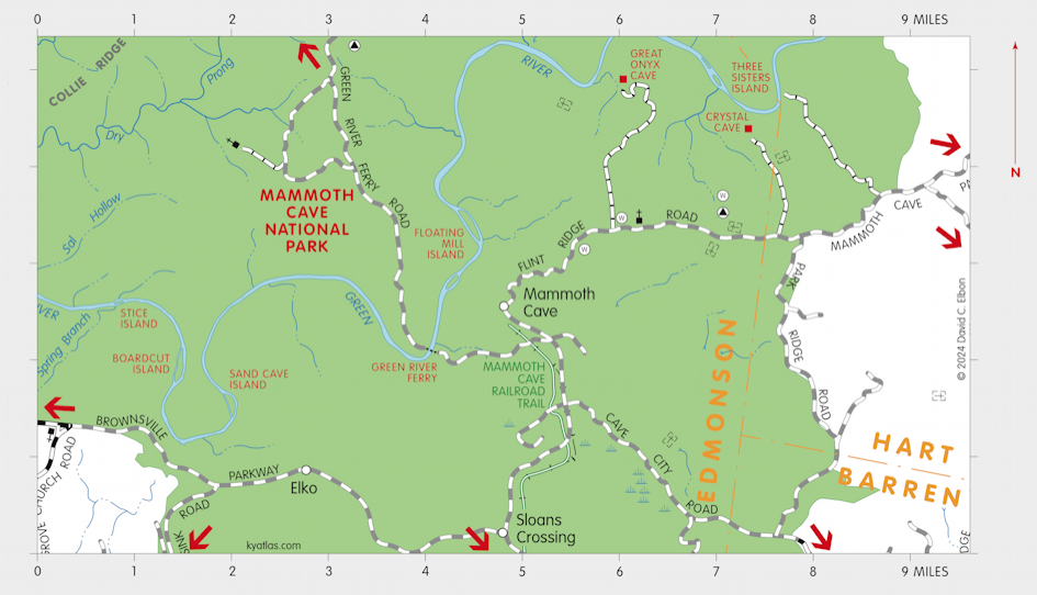 Map of Mammoth Cave National Park