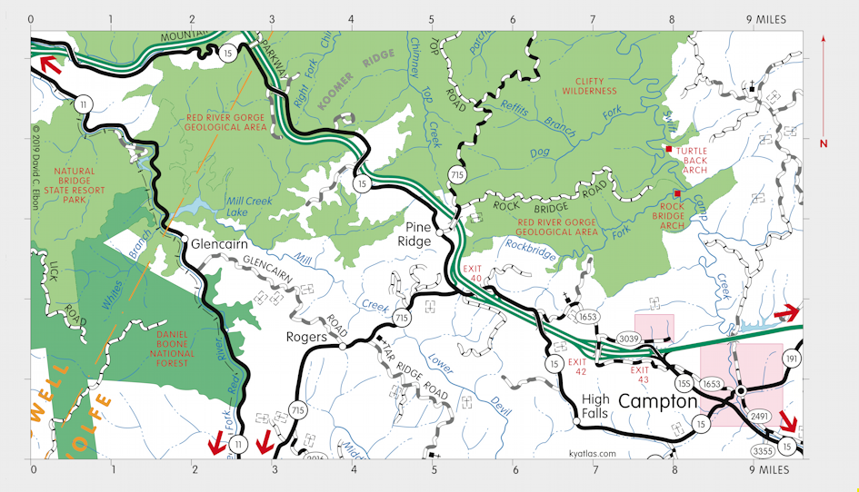 Map of Clifty Wilderness