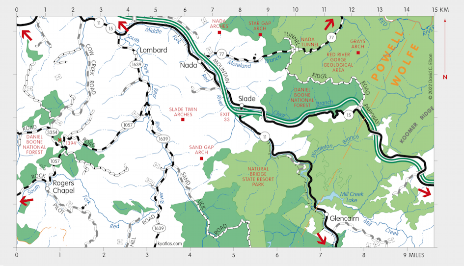 Map of Natural Bridge State Resort Park