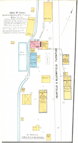 Sanborn map excerpt of the McKenna distillery